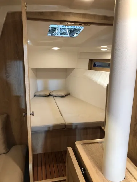 Cabin on Guttiau, a Viko S 35 sailboat at Poltu Quatu, Italy