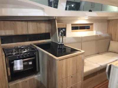 Galley of Guttiau, a Viko S 35 sailboat at Poltu Quatu, Italy
