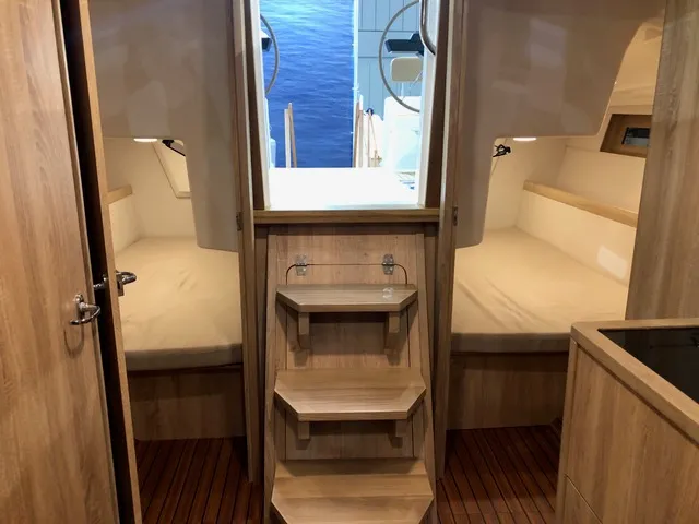 Cabin on Guttiau, a Viko S 35 sailboat at Poltu Quatu, Italy