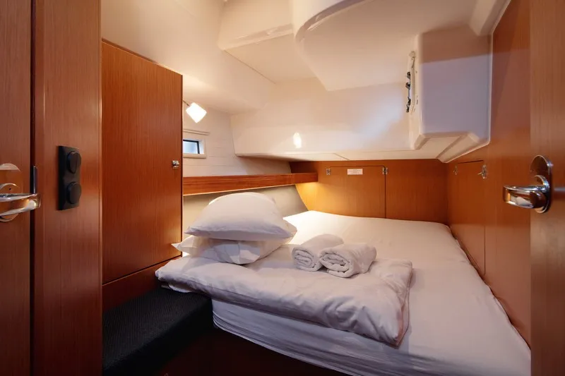 Cabin on JOSIP, a Bavaria Cruiser 46 sailboat at Split, Croatia