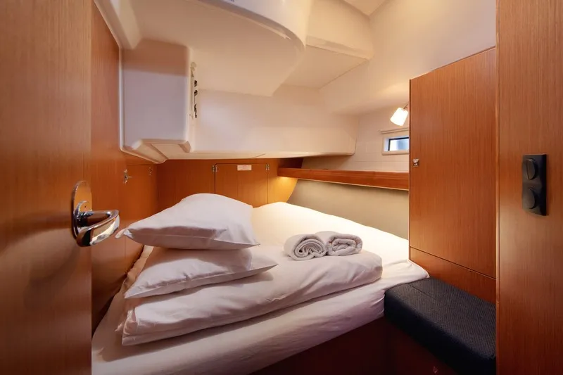 Cabin on JOSIP, a Bavaria Cruiser 46 sailboat at Split, Croatia