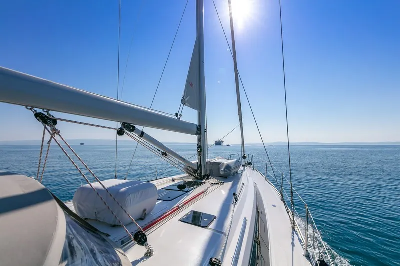 Deck of JOSIP, a Bavaria Cruiser 46 sailboat at Split, Croatia