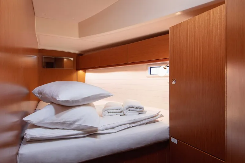 Cabin on JOSIP, a Bavaria Cruiser 46 sailboat at Split, Croatia