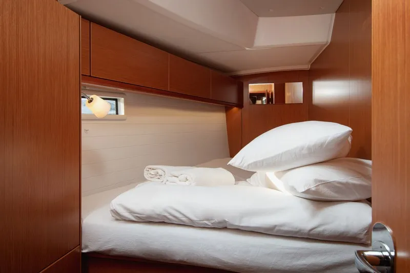 Cabin on JOSIP, a Bavaria Cruiser 46 sailboat at Split, Croatia