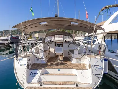 Cockpit of JOSIP, a Bavaria Cruiser 46 sailboat at Split, Croatia