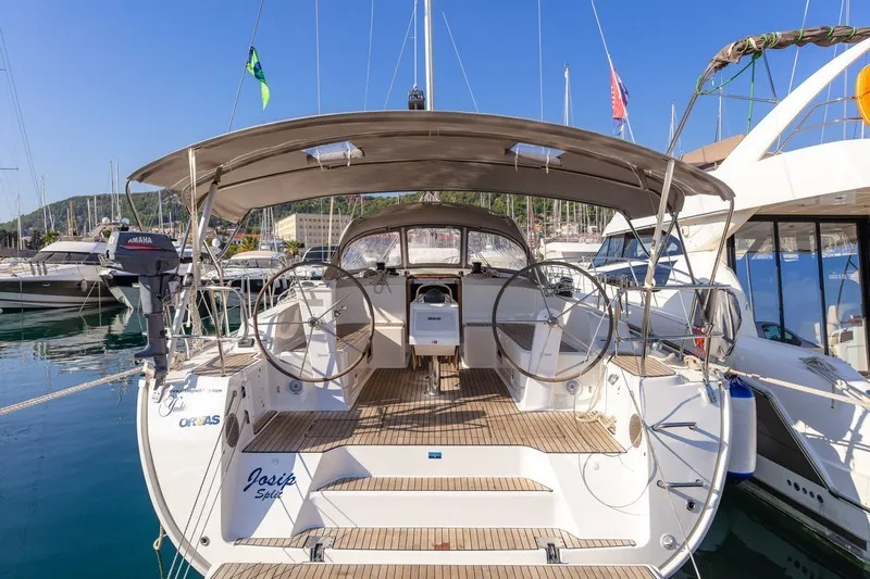 Cockpit of JOSIP, a Bavaria Cruiser 46 sailboat at Split, Croatia