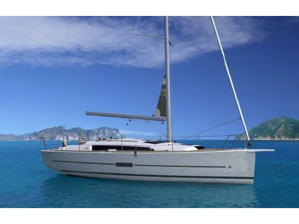 Exterior view of Pleasant Company, a Dufour 382 Grand Large sailboat at Kalkara, Malta