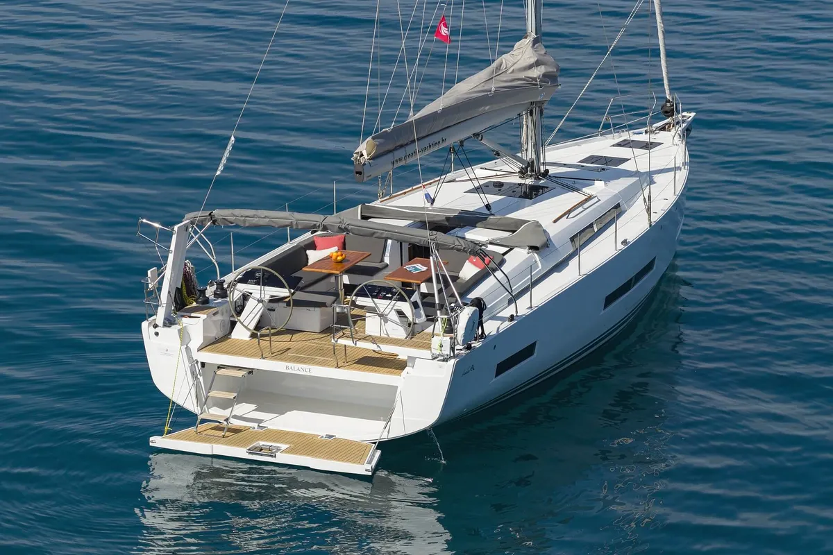 Exterior view of Balance, a Hanse 510 sailboat at Općina Sukošan, Croatia