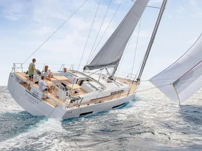 Exterior view of Balance, a Hanse 510 sailboat at Općina Sukošan, Croatia