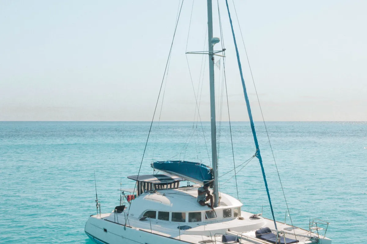 Exterior view of Classic, a Lagoon 380 catamaran at Ambatoloaka, Madagascar