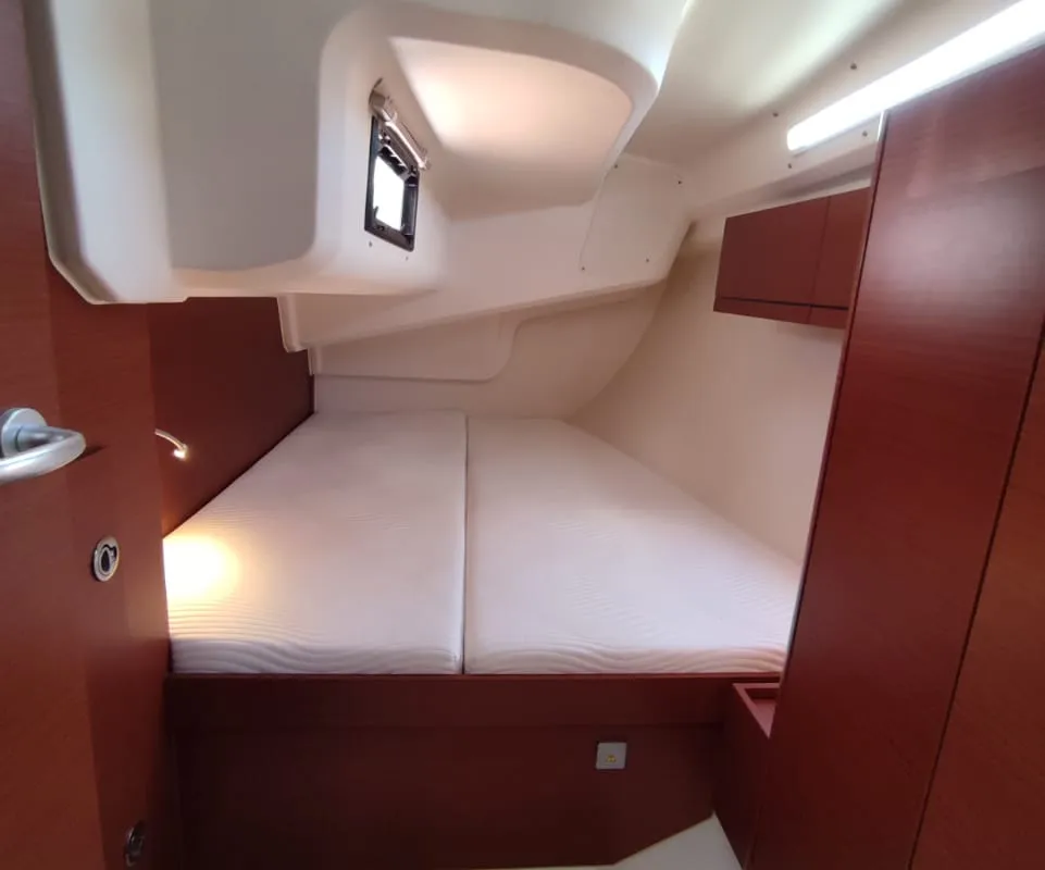 Cabin on Alexa, a Hanse 418 sailboat at Lavrion, Greece