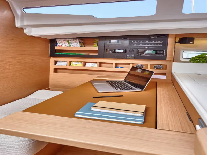 Salon of Tolinho, a Jeanneau Sun Odyssey 440 sailboat at Municipal Unit of Rhodes, Greece
