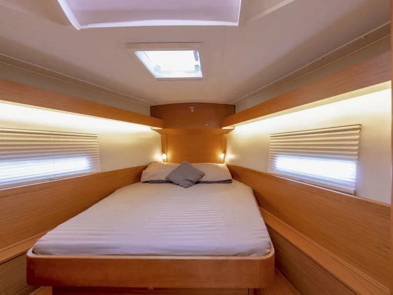 Cabin on Tolinho, a Jeanneau Sun Odyssey 440 sailboat at Municipal Unit of Rhodes, Greece