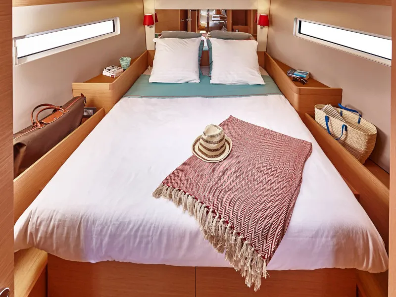 Cabin on Tolinho, a Jeanneau Sun Odyssey 440 sailboat at Municipal Unit of Rhodes, Greece