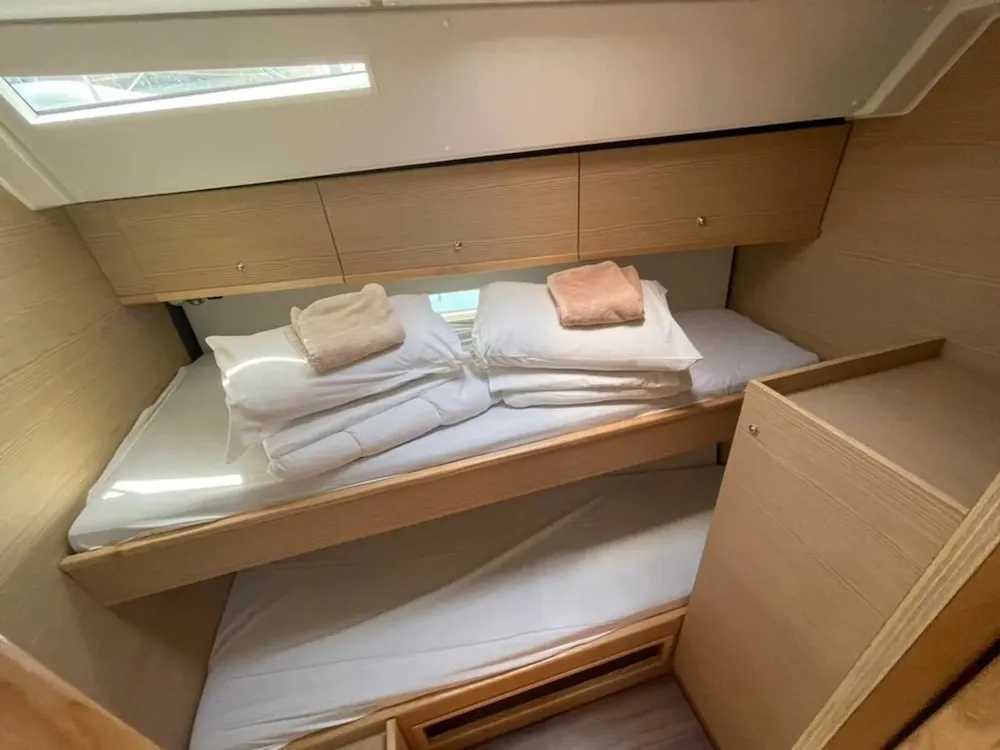 Cabin on Bianco, a D&D Kufner 50 sailboat at Seget Donji, Croatia