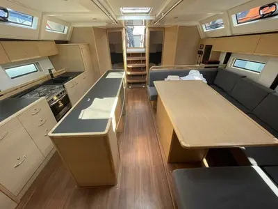 Salon of Bianco, a D&D Kufner 50 sailboat at Seget Donji, Croatia