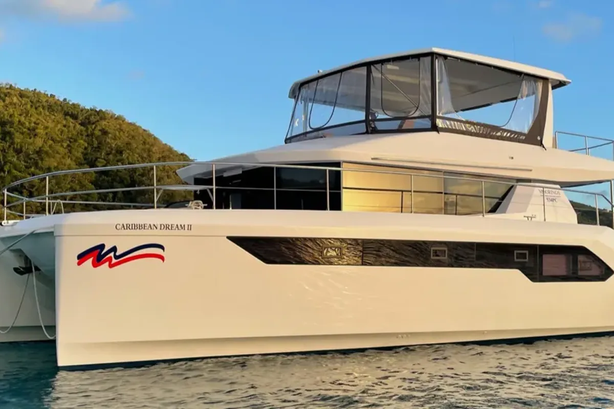 Exterior view of Moorings 534 PC/8+1 Club, a Leopard 53 PC catamaran at Road Town, British Virgin Islands