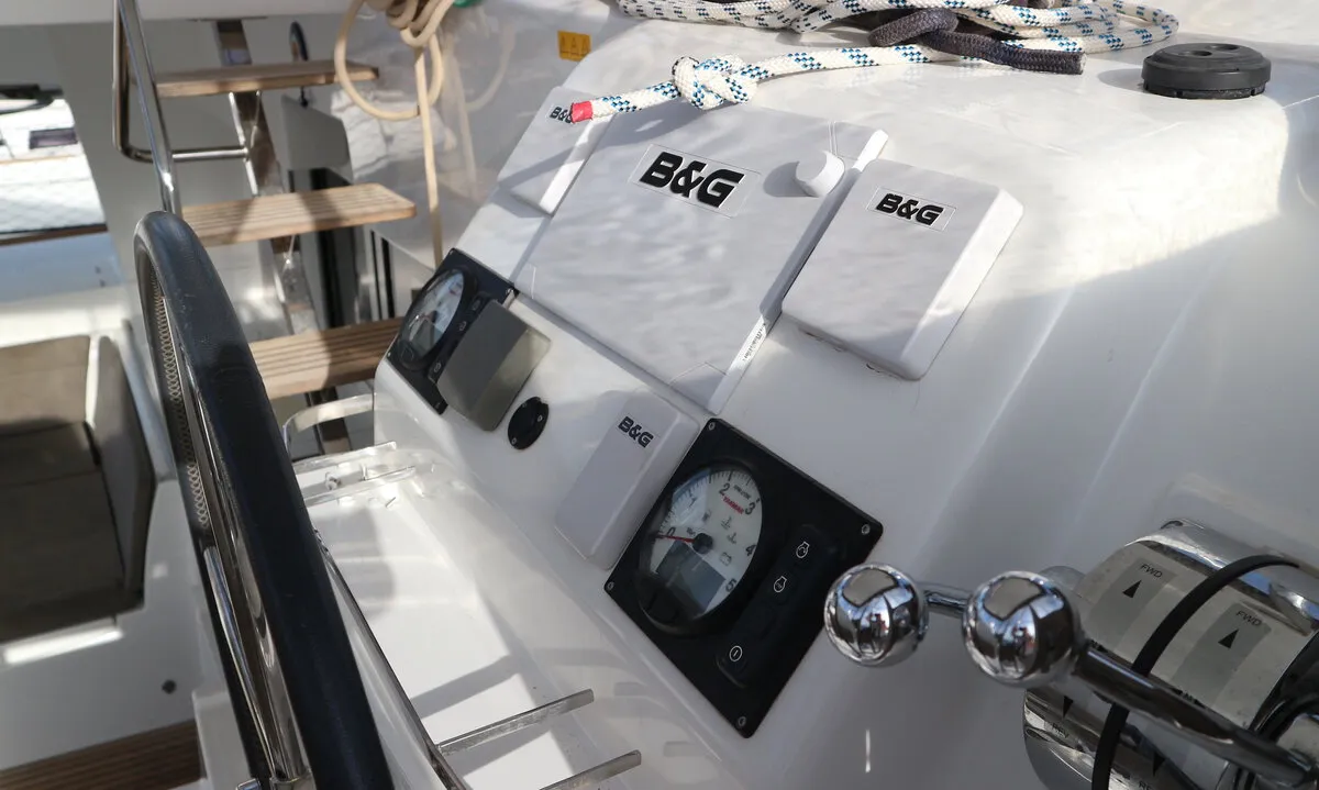 Salon of Lagoon 450 S, a catamaran at Palma de Mallorca, Spain