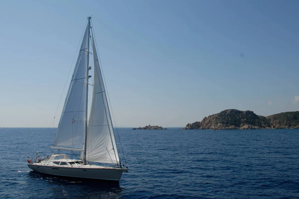 Exterior view of Makay, a Garcia 72.2 sailboat at Grad Kaštela, Croatia