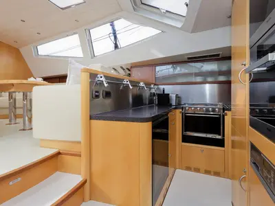 Galley of Makay, a Garcia 72.2 sailboat at Grad Kaštela, Croatia