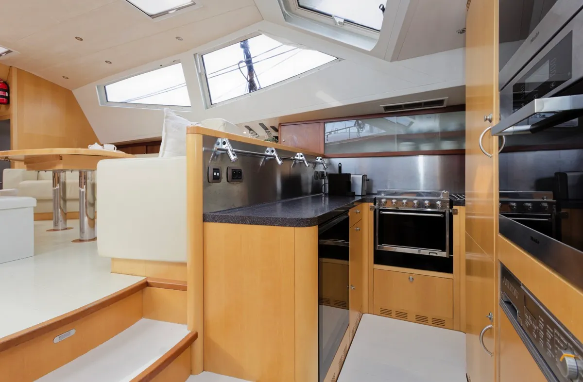 Galley of Makay, a Garcia 72.2 sailboat at Grad Kaštela, Croatia