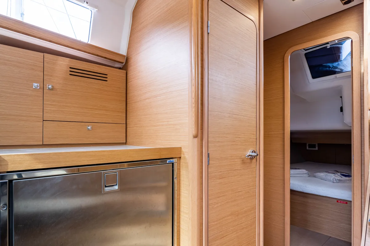 Galley of Pulsar, a Dufour 460 Grand Large sailboat at Lefkada, Greece