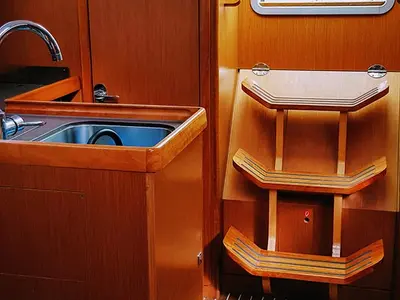 Galley of Salsa, a Bavaria Cruiser 33 sailboat at Zadar, Croatia