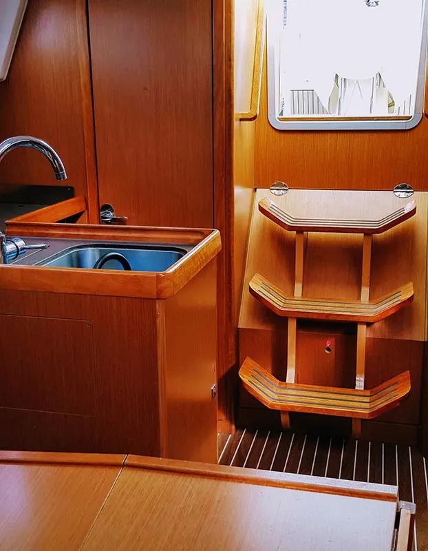 Galley of Salsa, a Bavaria Cruiser 33 sailboat at Zadar, Croatia