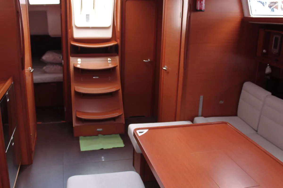 Salon of Fun Planet, a Dufour 460 Grand Large sailboat at Marsala, Italy
