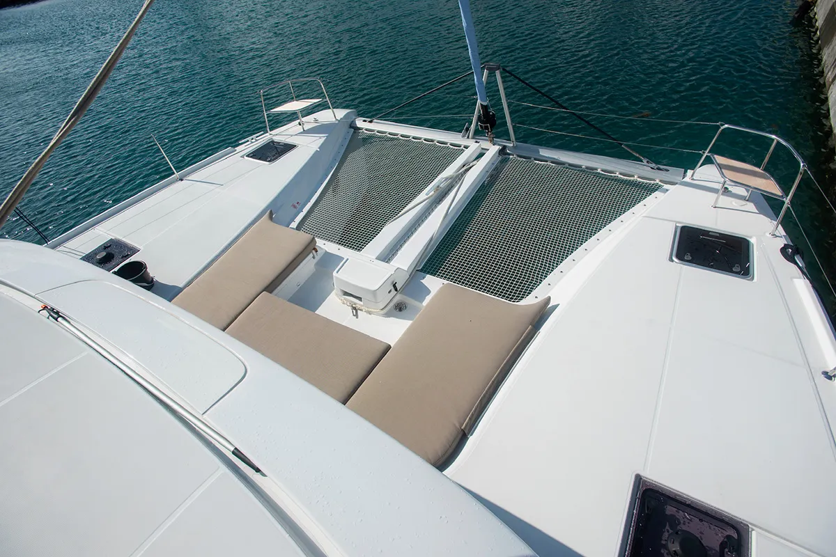 Deck of Kokomo , a Lagoon 46 catamaran at Road Town, British Virgin Islands