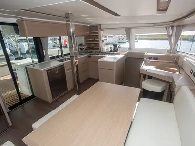 Salon of Kokomo , a Lagoon 46 catamaran at Road Town, British Virgin Islands