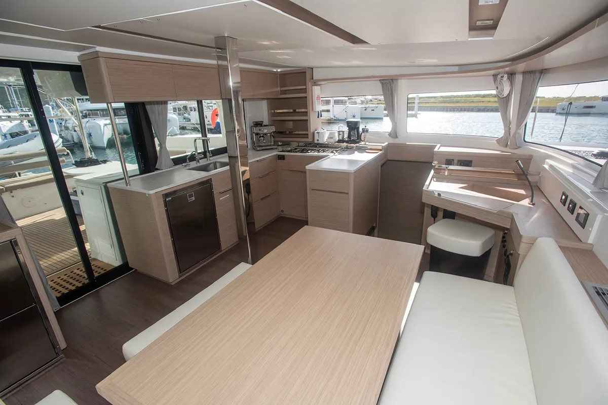Salon of Kokomo , a Lagoon 46 catamaran at Road Town, British Virgin Islands