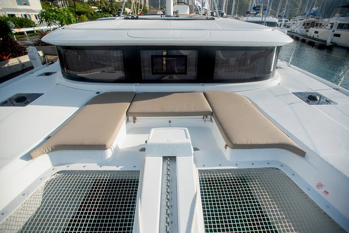 Deck of Kokomo , a Lagoon 46 catamaran at Road Town, British Virgin Islands