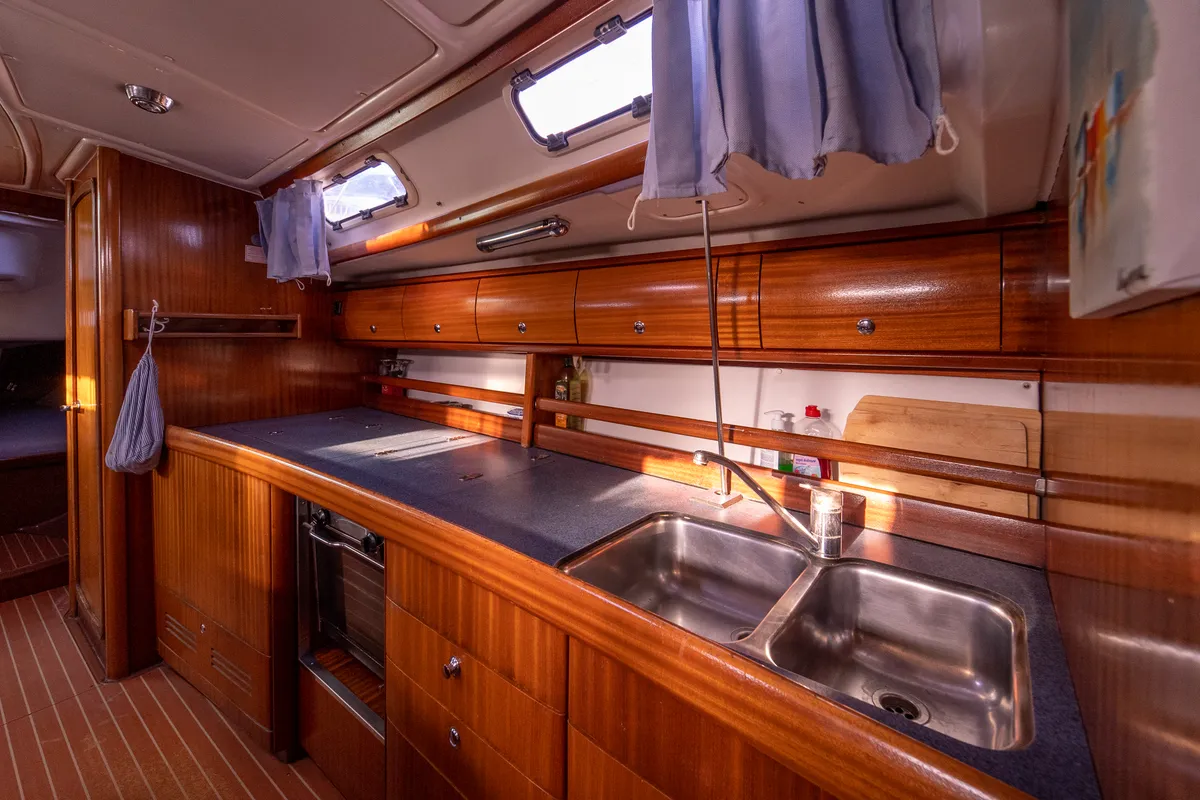 Galley of Danai (with Bowthruster ,Solar Panels, New Sails), a Bavaria 44 sailboat at Kavala, Greece