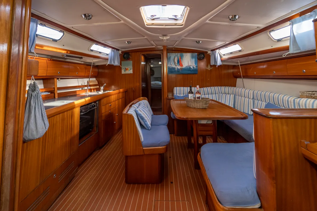 Salon of Danai (with Bowthruster ,Solar Panels, New Sails), a Bavaria 44 sailboat at Kavala, Greece