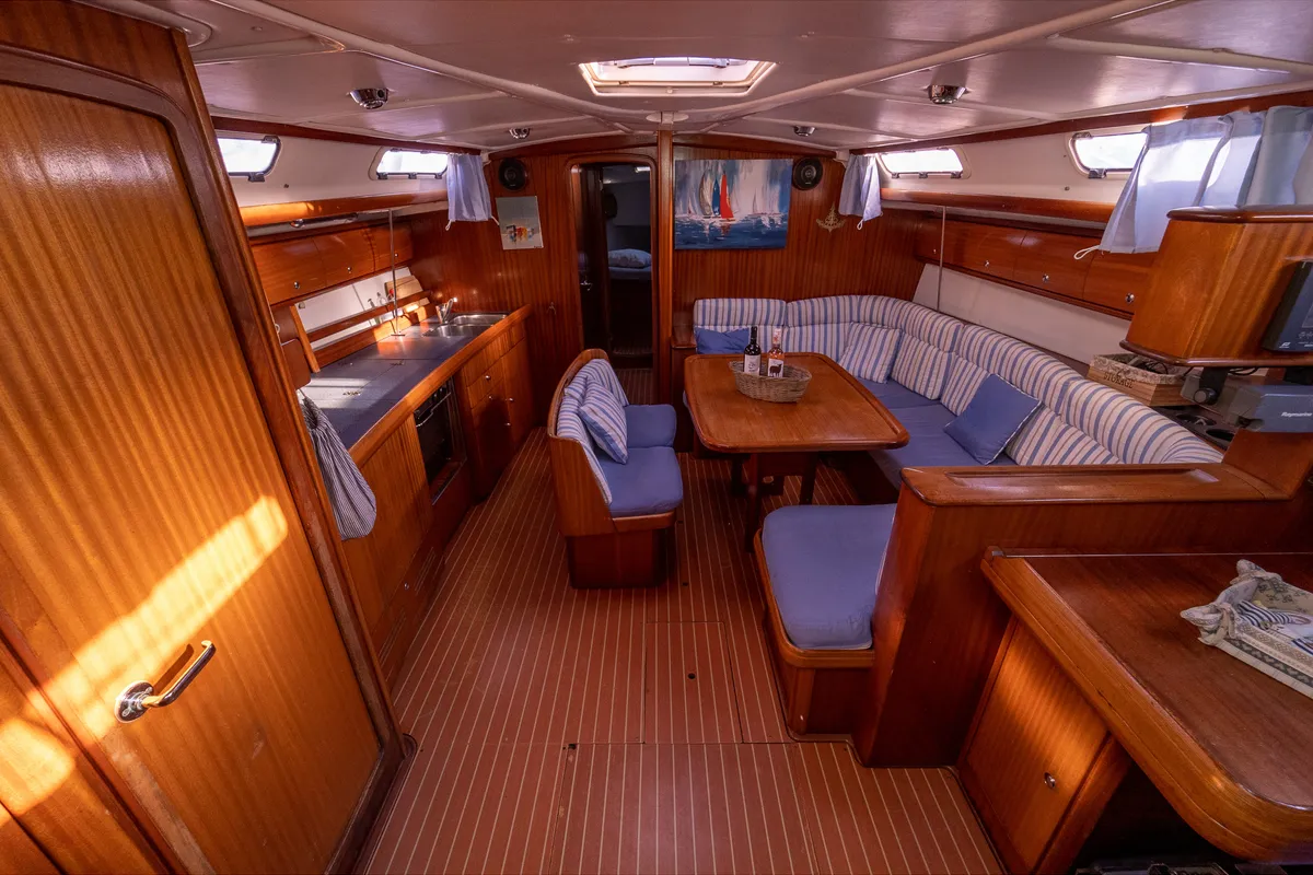 Salon of Danai (with Bowthruster ,Solar Panels, New Sails), a Bavaria 44 sailboat at Kavala, Greece