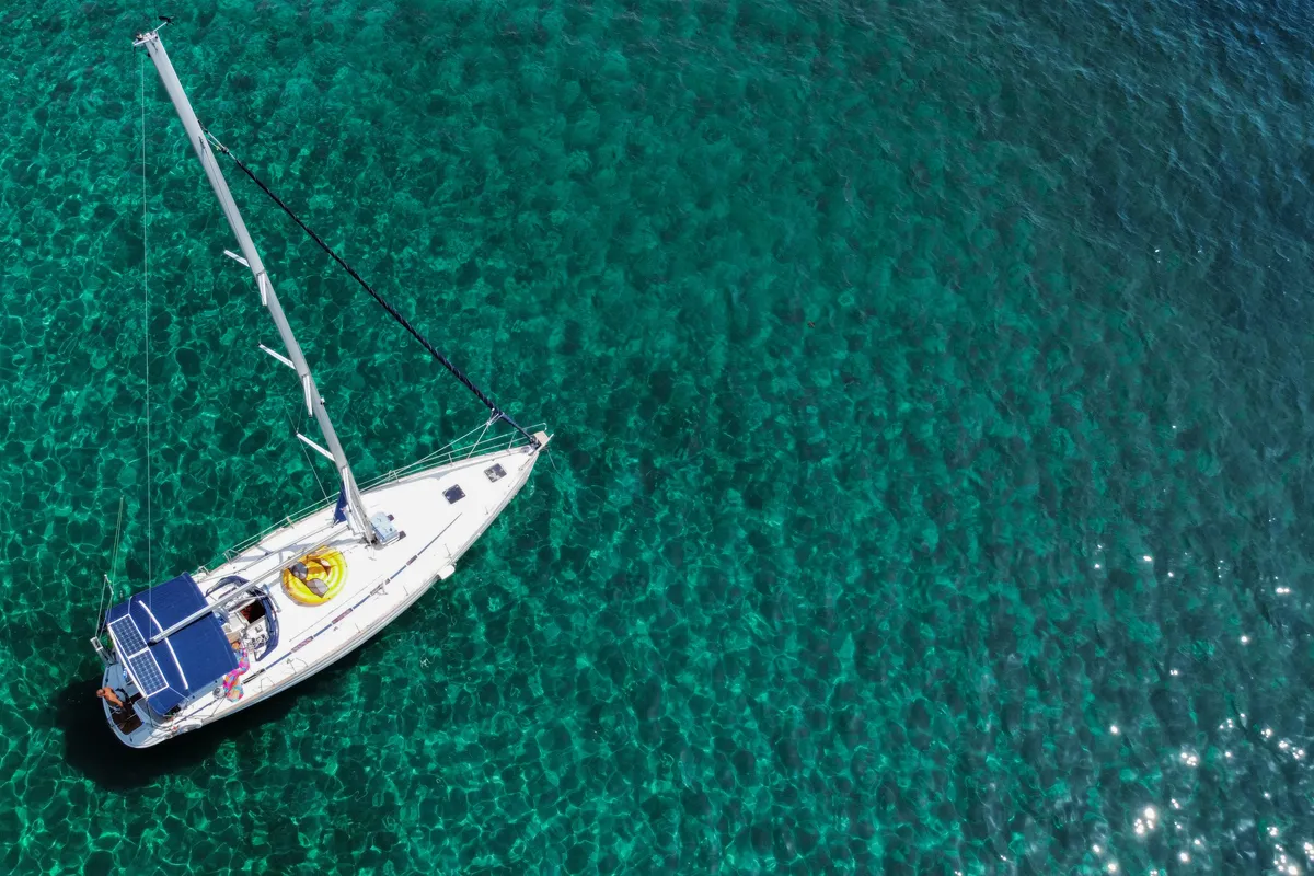Exterior view of Danai (with Bowthruster ,Solar Panels, New Sails), a Bavaria 44 sailboat at Kavala, Greece