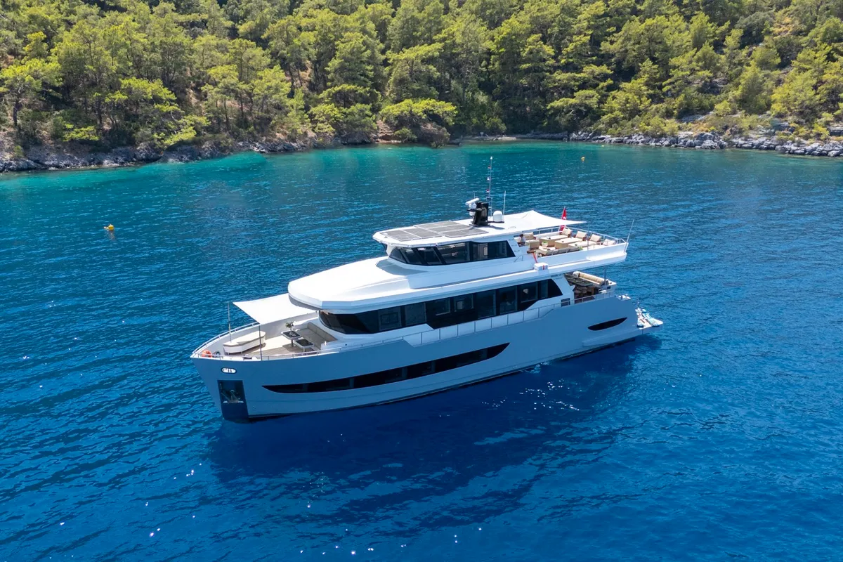 Özde 2, a Custom Made PLT 85 Trawler motor yacht at Fethiye, Turkey