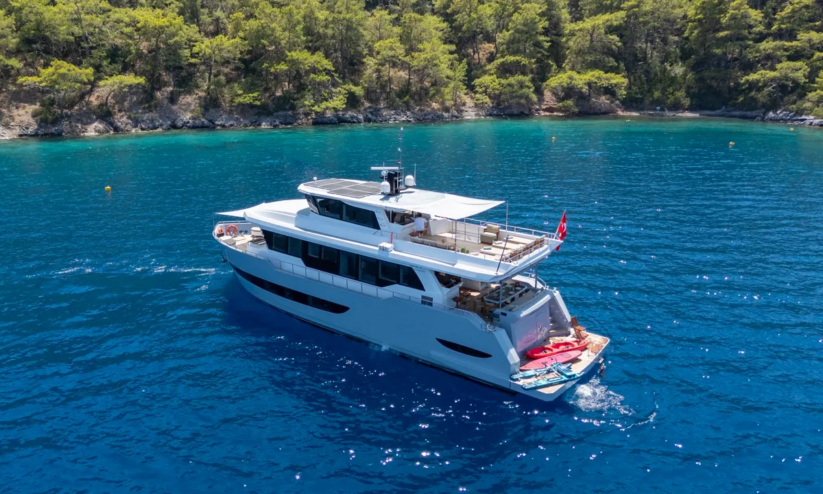 Özde 2, a Custom Made PLT 85 Trawler motor yacht at Fethiye, Turkey