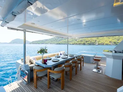 Özde 2, a Custom Made PLT 85 Trawler motor yacht at Fethiye, Turkey