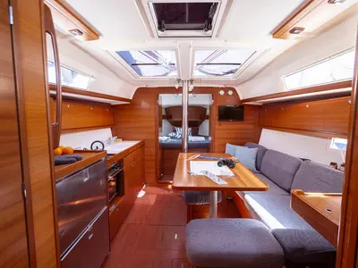 Galley of Cetus, a Dufour 382 GL sailboat at Pula, Croatia