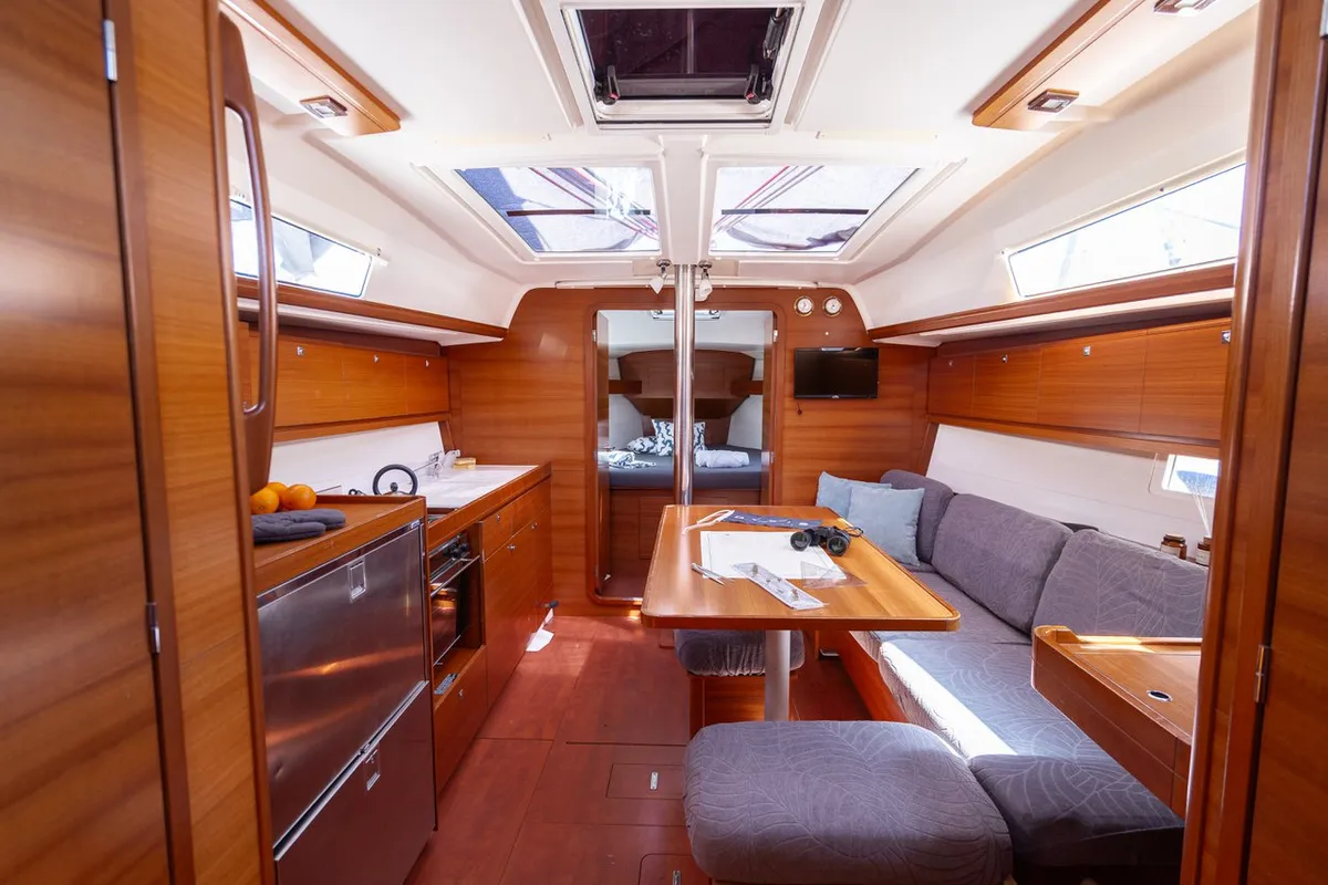 Galley of Cetus, a Dufour 382 GL sailboat at Pula, Croatia