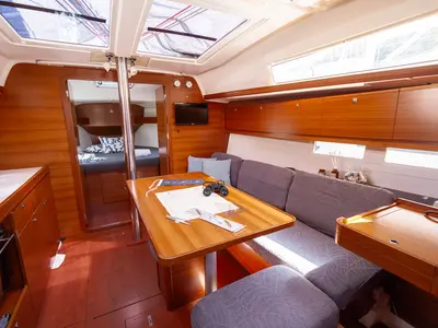 Salon of Cetus, a Dufour 382 GL sailboat at Pula, Croatia