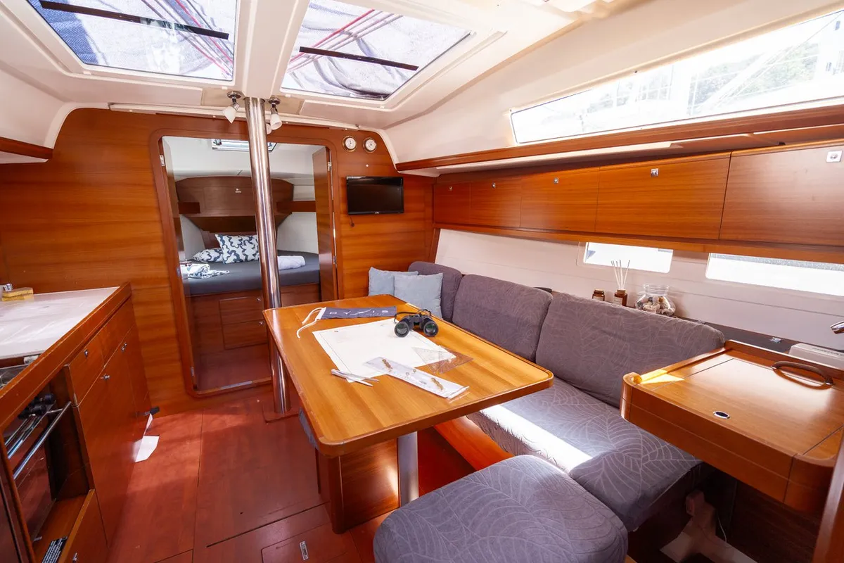Salon of Cetus, a Dufour 382 GL sailboat at Pula, Croatia