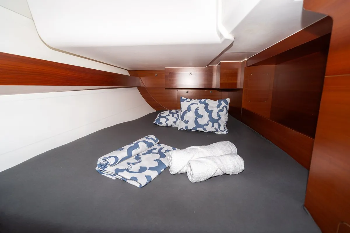Cabin on Cetus, a Dufour 382 GL sailboat at Pula, Croatia