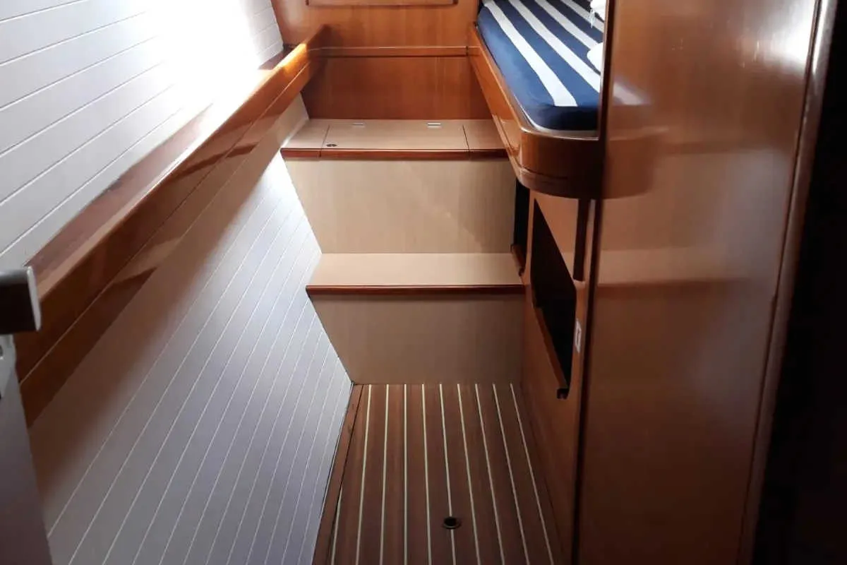 Cabin on Kassiopeia, a Nautitech 47 catamaran at Marmaris, Turkey