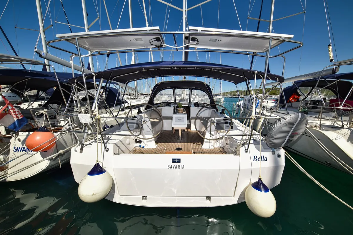 Exterior view of Bella, a Bavaria C42 sailboat at Općina Sukošan, Croatia