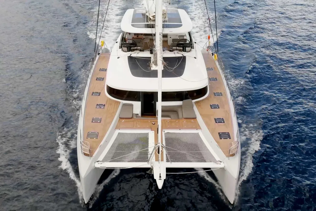 Exterior view of TriWing Endor, a Lagoon Sixty 5 catamaran at Grad Kaštela, Croatia