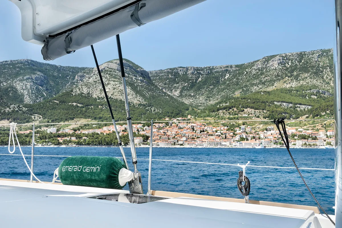 Emerald Gemini, a Lagoon 52 F OW catamaran at Grad Kaštela, Croatia