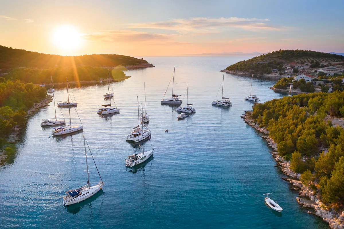 Emerald Gemini, a Lagoon 52 F OW catamaran at Grad Kaštela, Croatia
